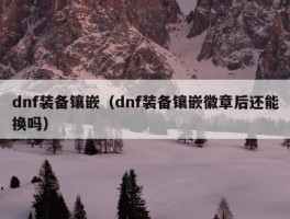 dnf装备镶嵌（dnf装备镶嵌徽章后还能换吗）