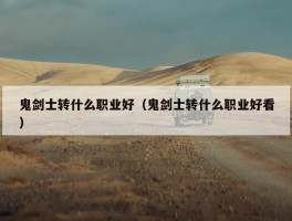 鬼剑士转什么职业好（鬼剑士转什么职业好看）